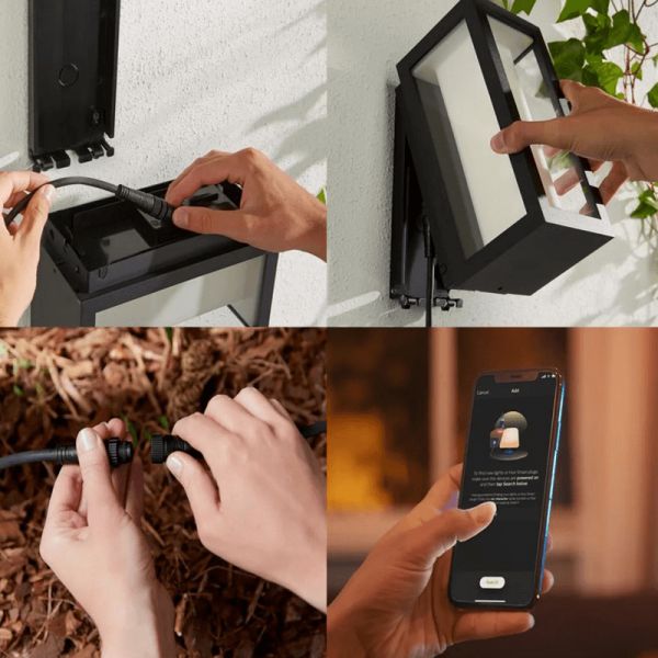 Aplique pared LED exterior Impress rectangular 15W IP44 cómo conectar