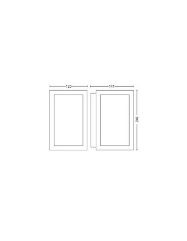 Aplique pared LED exterior Impress rectangular 15W IP44 medidas producto