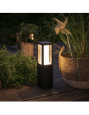 Baliza LED exterior Impress negro luz cálida | LeonLeds