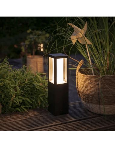 Baliza LED exterior Impress negro luz cálida | LeonLeds