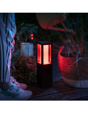 Baliza LED exterior Impress negro luz rosa| LeonLeds