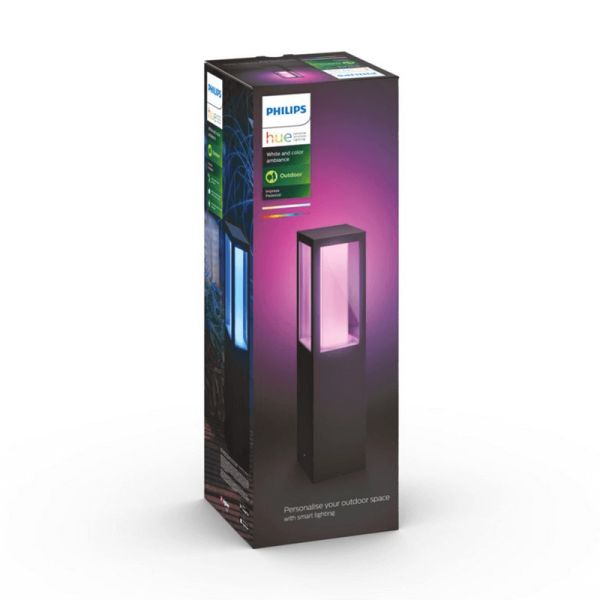 Baliza LED exterior Impress negro caja producto | LeonLeds