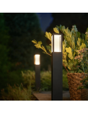 Baliza LED exterior inteligente Impress negro luz cálida