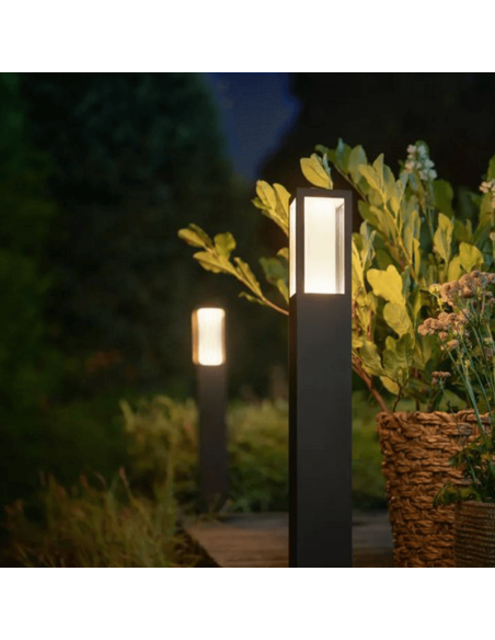 Baliza LED exterior inteligente Impress negro luz cálida