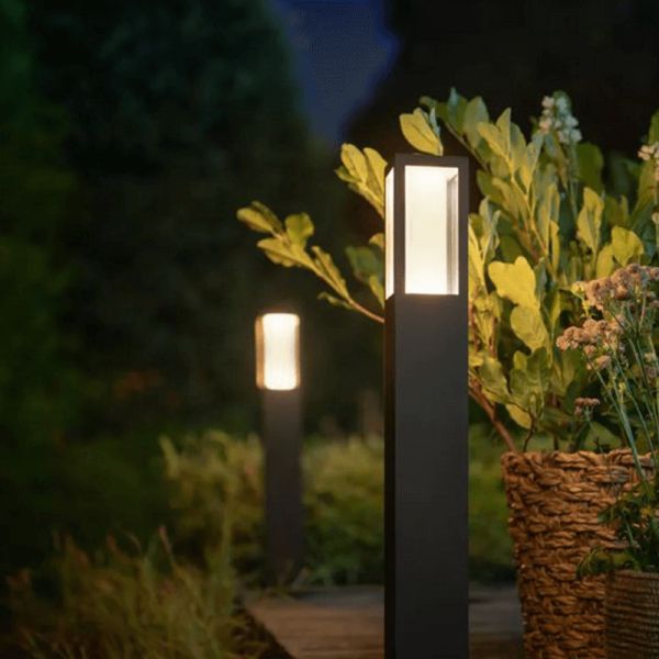 Baliza LED exterior inteligente Impress negro luz cálida