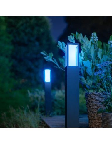 Baliza LED exterior inteligente Impress negro luz azul