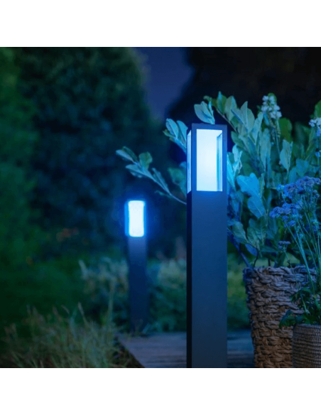 Baliza LED exterior inteligente Impress negro luz azul