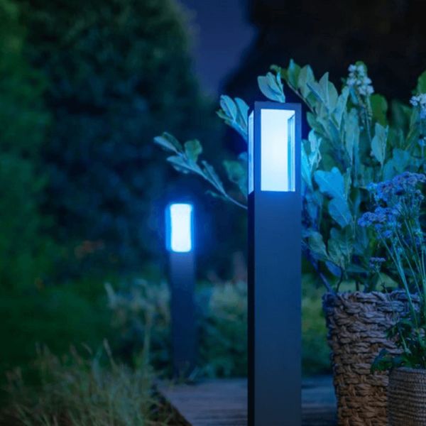 Baliza LED exterior inteligente Impress negro luz azul