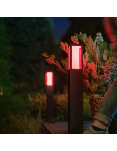 Baliza LED exterior inteligente Impress negro luz rosa