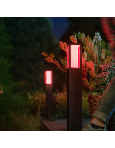 Baliza LED exterior inteligente Impress negro luz rosa