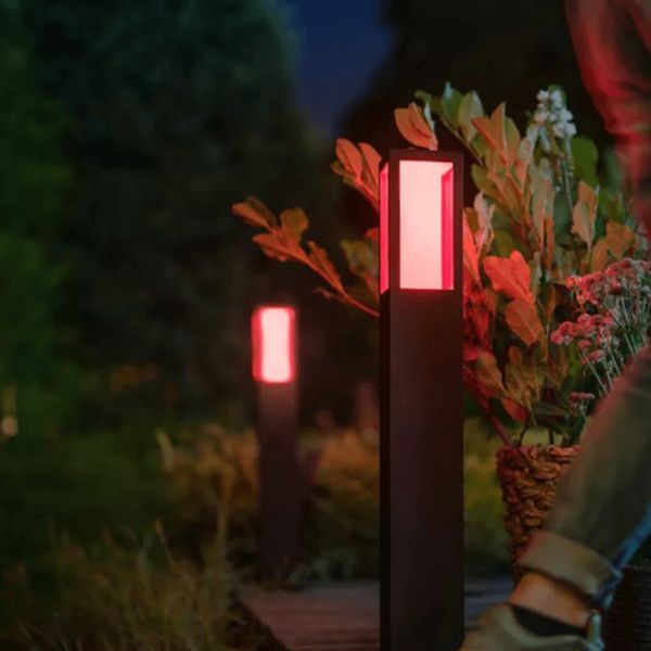 Baliza LED exterior inteligente Impress negro luz rosa
