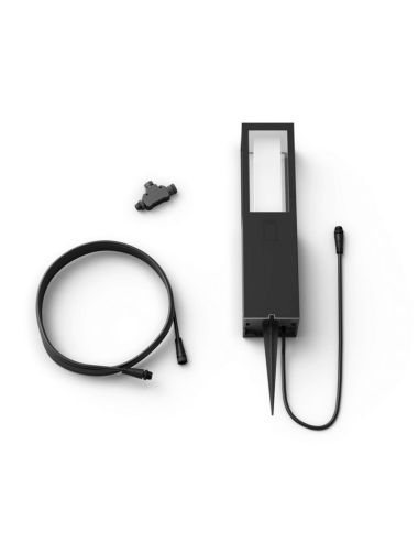 Baliza LED exterior Impress negro con set de extensión contenido producto | LeonLeds