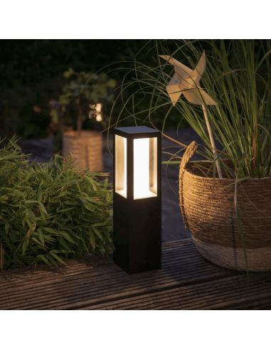 Baliza LED exterior Impress negro con set de extensión luz cálida| LeonLeds