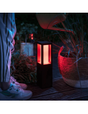 Baliza LED exterior Impress negro con set de extensión luz rosa| LeonLeds