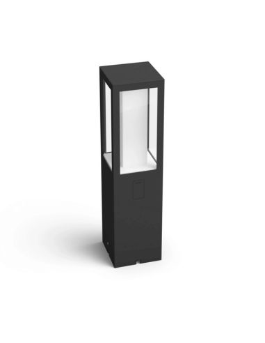 Baliza LED exterior Impress negro con set de extensión vista de lado | LeonLeds