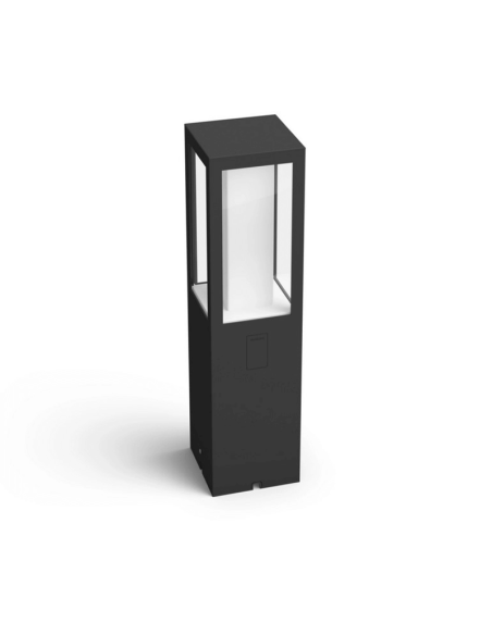 Baliza LED exterior Impress negro con set de extensión vista de lado | LeonLeds