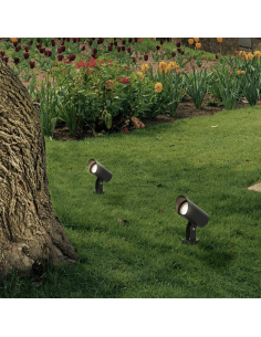 Farol LED com ponta Seiren antracite GU10 8W IP65 2