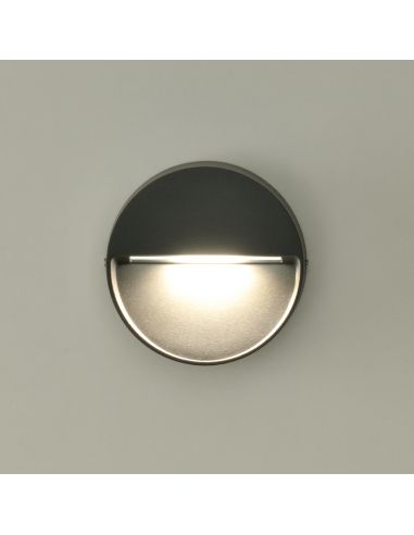 Applique d'extérieur LED Spica anthracite 3000K 4W 175Lm IP65 détail avec lumière