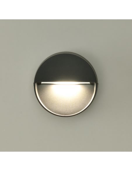 Applique d'extérieur LED Spica anthracite 3000K 4W 175Lm IP65 détail avec lumière