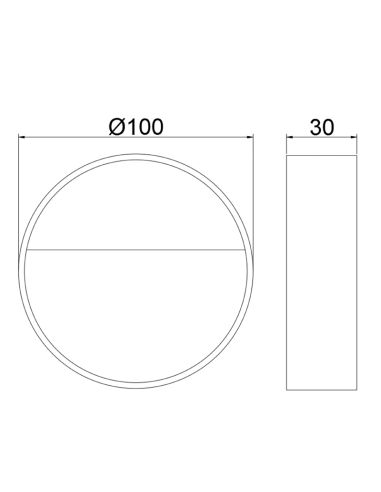 Candeeiro de parede exterior LED Spica antracite 3000K 4W 175Lm IP65 medidas