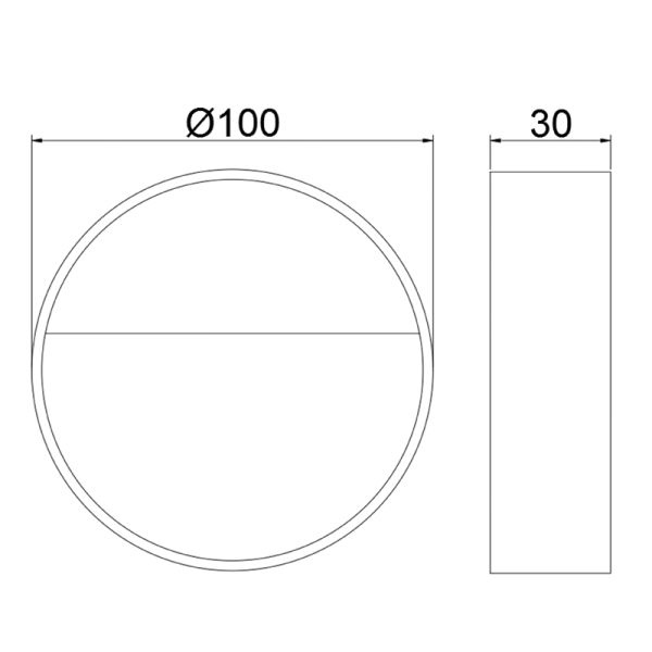 Aplique exterior LED Spica antracita 3000K 4W 175Lm IP65 medidas