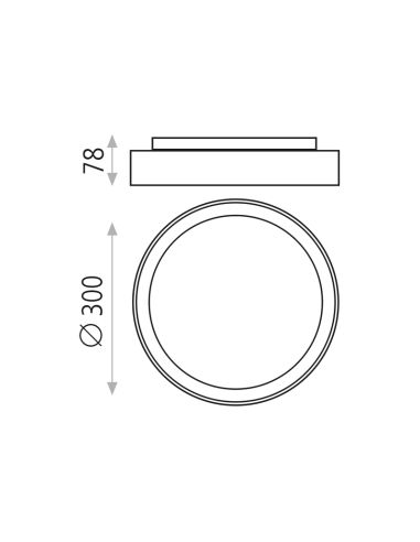 Plafonnier LED d'extérieur gris tilleul 3000K 15W 1750Lm IP65 Avec et sans mesures de capteur de présence