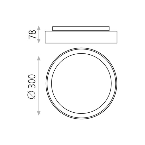 Plafonnier LED d'extérieur gris tilleul 3000K 15W 1750Lm IP65 Avec et sans mesures de capteur de présence