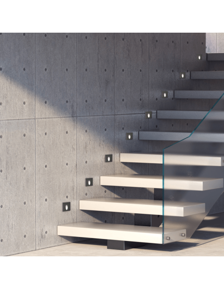 Empotrable LED exterior Virgo antracita 3000K, 3W 60Lm IP65 escaleras