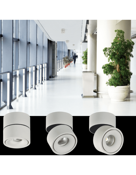 Spot encastrable orientable Apex blanc ou noir 13W 3000K 891Lm ambiant
