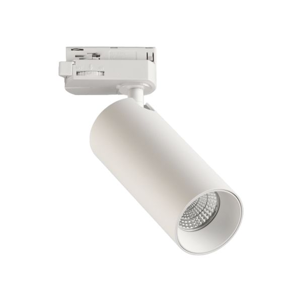 Spot sur rail rond orientable Budelli Blanc GU10 8W Triphasé universel