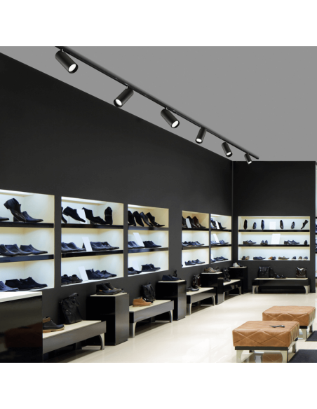 Foco Carril orientable redondo Budelli Blanco GU10 8W Trifásico universal ambiente