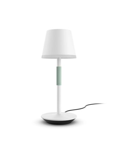 Lámpara de mesa portátil LED inteligente Hue Go blanco apagada