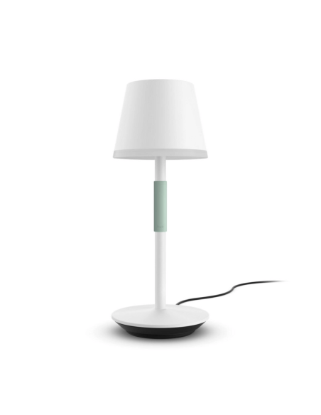 Lámpara de mesa portátil LED inteligente Hue Go blanco apagada