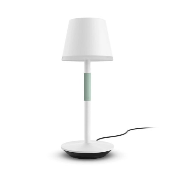 Lámpara de mesa portátil LED inteligente Hue Go blanco apagada