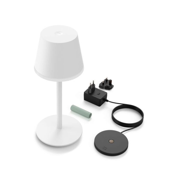 Lámpara de mesa portátil LED inteligente Hue Go blanco componentes del producto