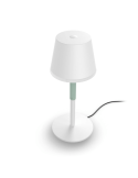 Lámpara de mesa portátil LED inteligente Hue Go blanco vista frontal
