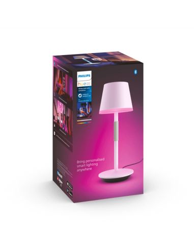 Lámpara de mesa portátil LED inteligente Hue Go blanco caja