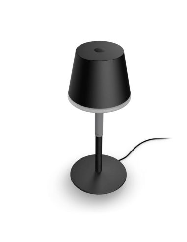 Lámpara de mesa portátil LED inteligente Hue Go negro-gris vista frontal