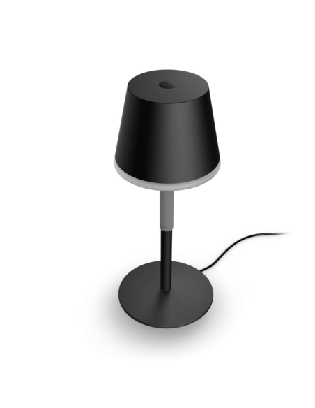 Lámpara de mesa portátil LED inteligente Hue Go negro-gris vista frontal
