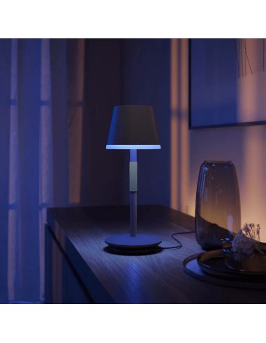 Lampe de table portable Hue Go Smart LED noir-gris, lumière tamisée