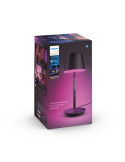 Lámpara de mesa portátil LED inteligente Hue Go negro-gris caja producto