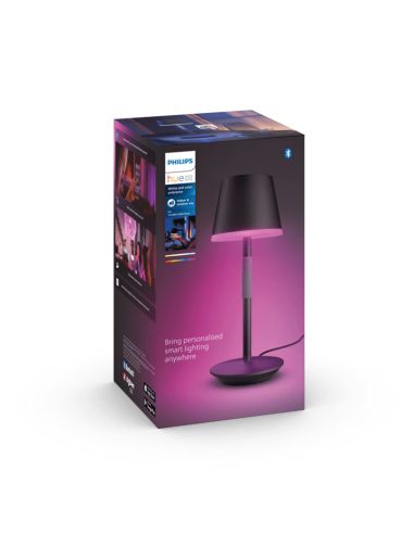 Lámpara de mesa portátil LED inteligente Hue Go negro-gris caja producto