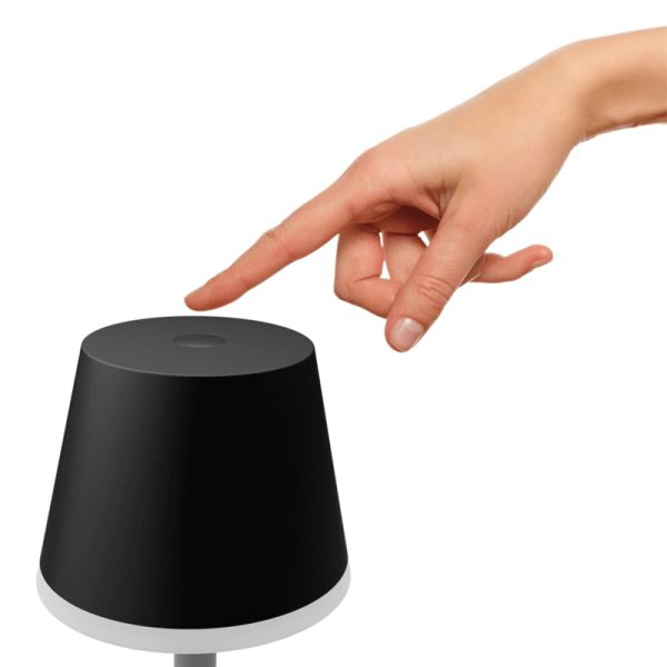Lámpara de mesa portátil LED inteligente Hue Go negro-gris clic encendido