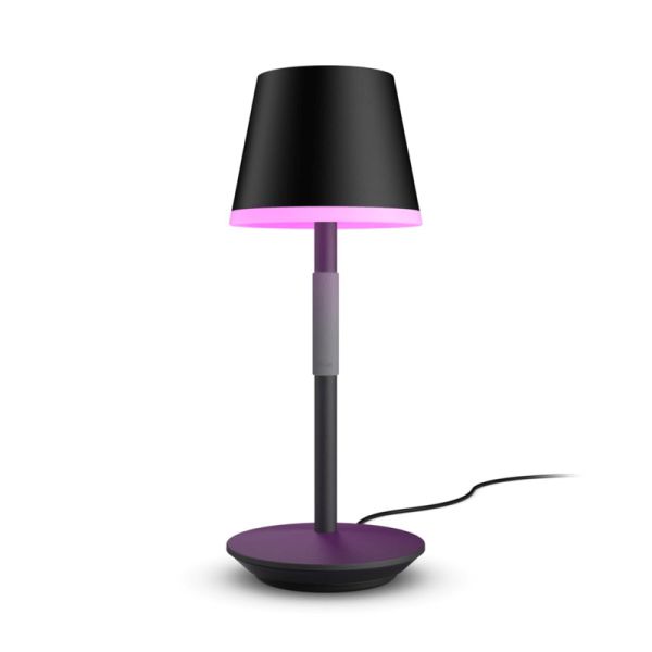 Lámpara de mesa portátil LED inteligente Hue Go negro-gris | LeonLeds