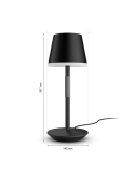 Lámpara de mesa portátil LED inteligente Hue Go negro-gris medidas producto