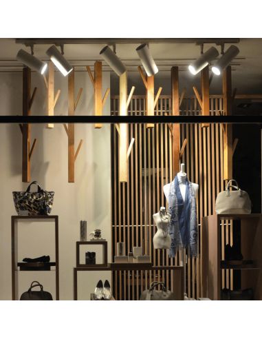 Spot sur rail orientable rond Isquia Blanc en 13W ou 27W 3000K Ambiance universelle triphasée