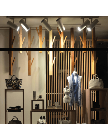 Projetor redondo ajustável da trilha Isquia Branco em 13W ou 27W 3000K Ambiente universal trifásico