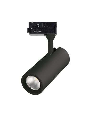 Projetor redondo ajustável da trilha Isquia preto em 13W ou 27W 3000K Trifásico universal