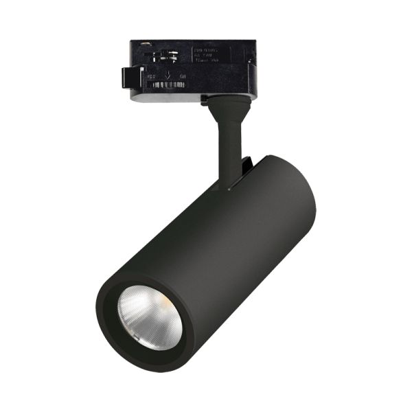 Foco Carril orientable redondo Isquia negro en 13W o en 27W 3000K Trifásico universal