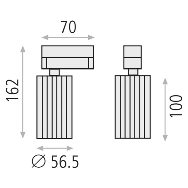 Spotlight redondo ajustável Modrian Spotlight branco 8W GU10 1875Lm medidas